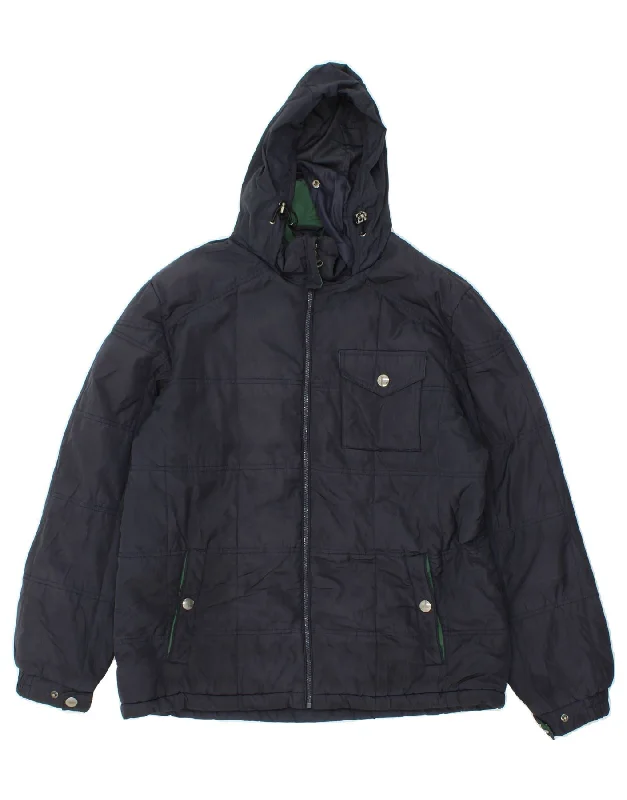 Weekend Bargains Await You IZOD Womens Hooded Windbreaker Jacket UK 16 Large Navy Blue Polyester Weekend Bargains Await You IZOD Womens Hooded Windbreaker Jacket UK 16 Large Navy Blue Polyester