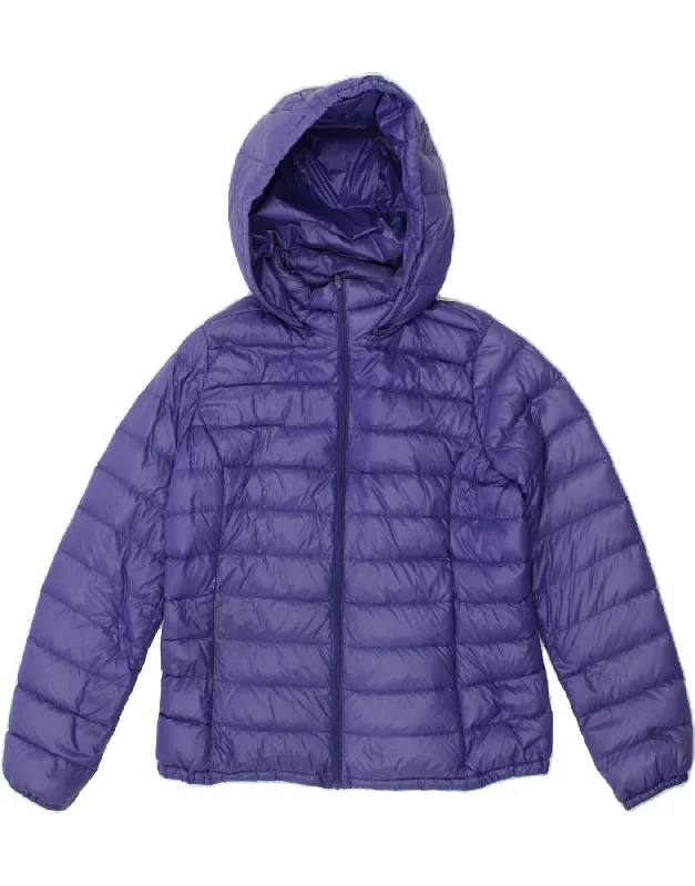Weekend Bargains Just for You BENETTON Womens Hooded Padded Jacket UK 14 Large Blue