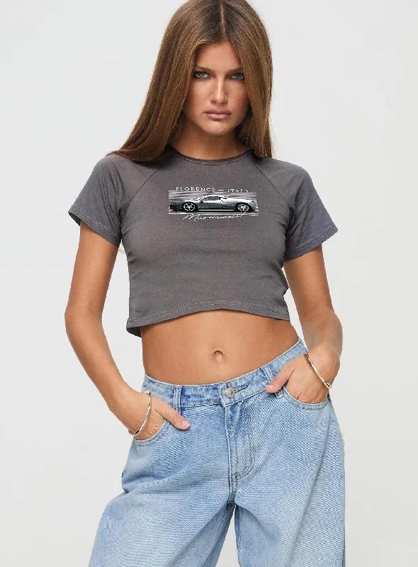 Year-End Sale Racing Florence Baby Tee Black