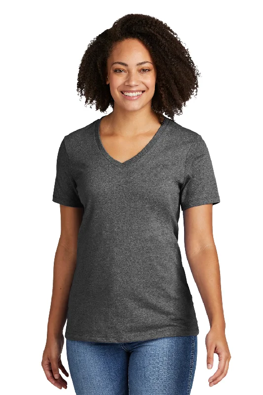 Referral Discount Allmade Womens Recycled Short Sleeve V-Neck T-Shirt - Heather Charcoal Grey