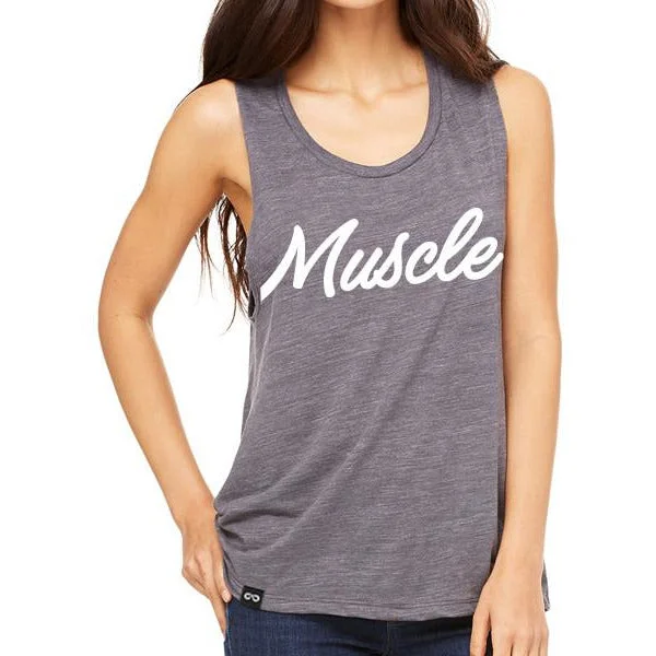 Extra Savings Women's Flowy MUSCLE Tank (Grey)
