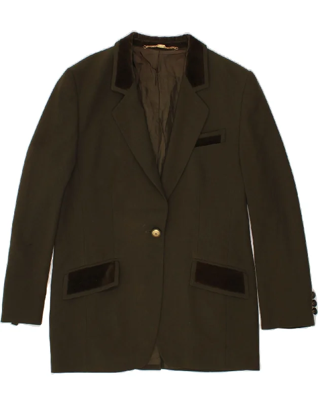 Super Deal BASLER Womens 1 Button Blazer Jacket IT 42 Medium Khaki