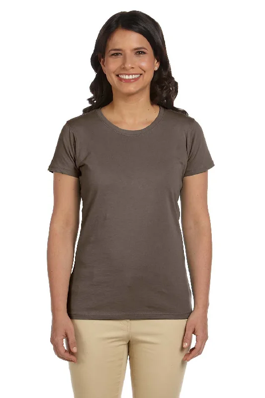 Today Only Econscious Womens Heather Sueded Short Sleeve Crewneck T-Shirt - Meteorite Brown