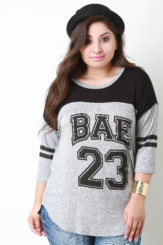 Extra Savings Bae Graphic Print Half Sleeve Tee