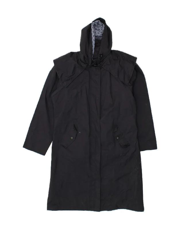 Shop and Save JACK MURPHY Womens Hooded Raincoat UK 14 Large  Navy Blue Polyester