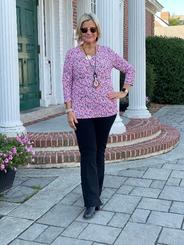 New Deals AUBREY PINK V NECK TOP