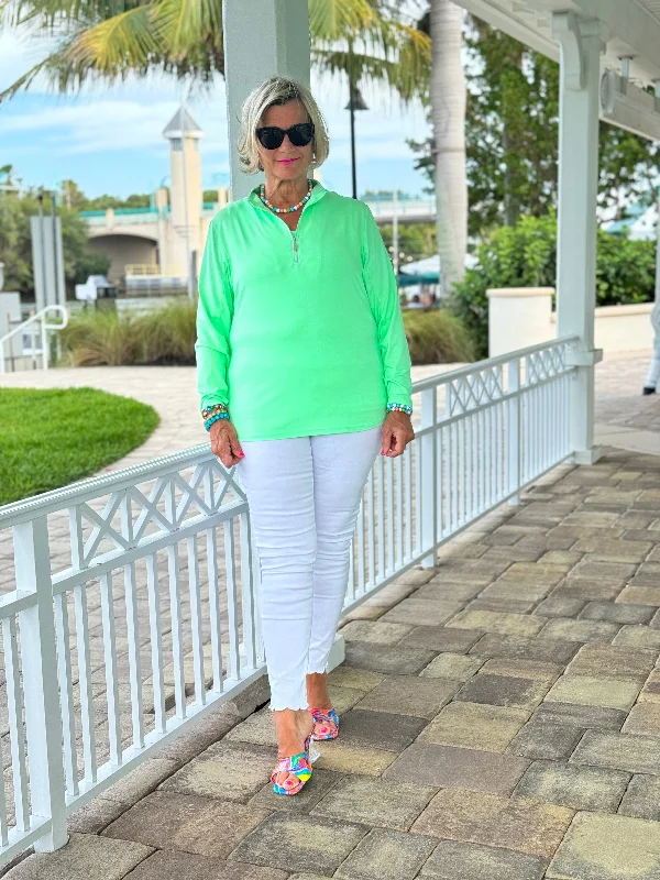 Weekend Deals That Wow CLEAR LIME HALF ZIPPER