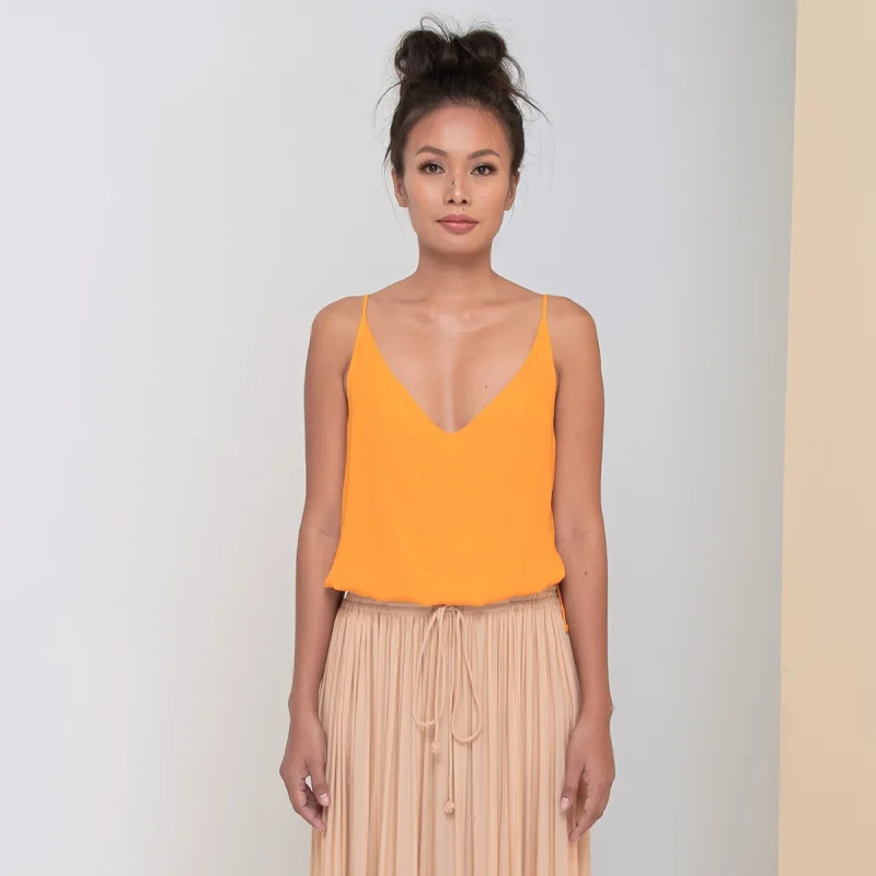 Best Bargains RINKI V STRING CAMISOLE - Rayon Fujette Crepe | Sunflower Yellow