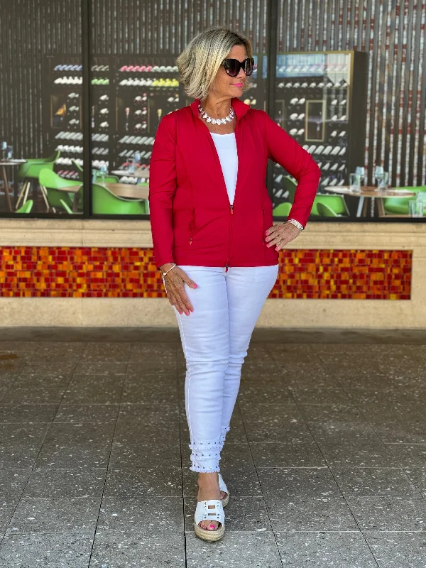 Weekend Shopping Made Better LULU-B RED FULL ZIPPER