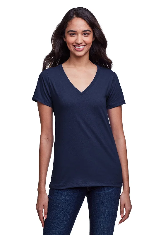 Online Exclusive Next Level Womens Eco Performance Moisture Wicking Short Sleeve V-Neck T-Shirt - Midnight Navy Blue - Closeout