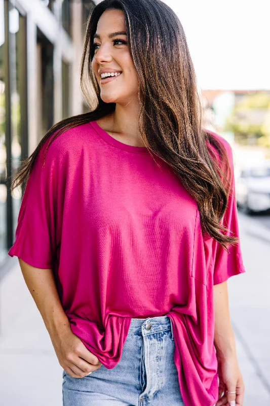 Final Sale On Your Time Rose Pink Oversized Top