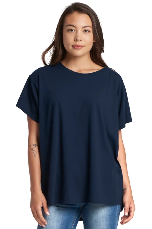 Hurry In Next Level Womens Ideal Flow Short Sleeve Crewneck T-Shirt - Midnight Navy Blue - Closeout