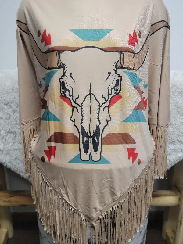Weekend Savings Galore Steer Skull Poncho