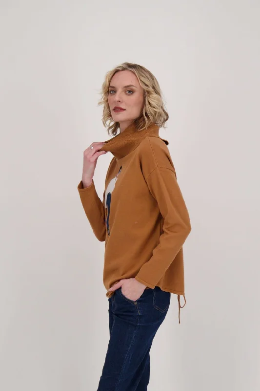 Customer Appreciation Sale Mock Neck Sweater With Back Tie-Up