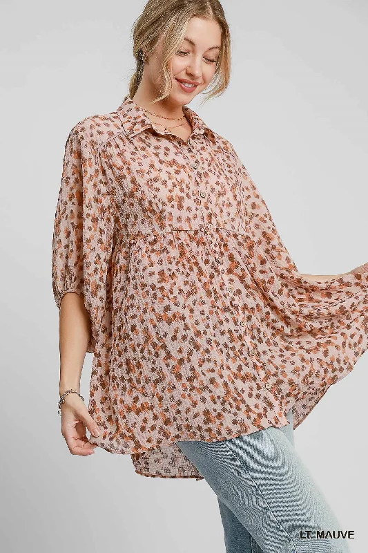Special Savings Umgee Printed Mauve Top