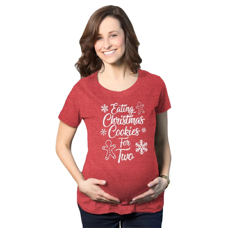 Season Finale Sale Eating Christmas Cookies For Two Maternity T Shirt