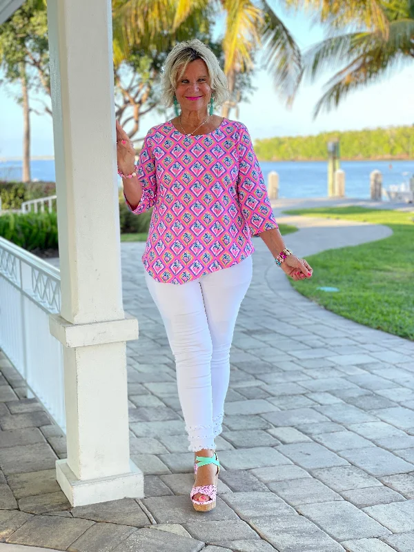 Don't Delay PALM TREE SIESTA ASYMMETRIC TOP