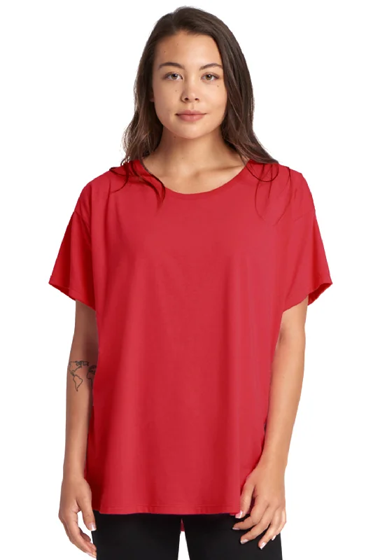 Discount Deals Next Level Womens Ideal Flow Short Sleeve Crewneck T-Shirt - Red - Closeout