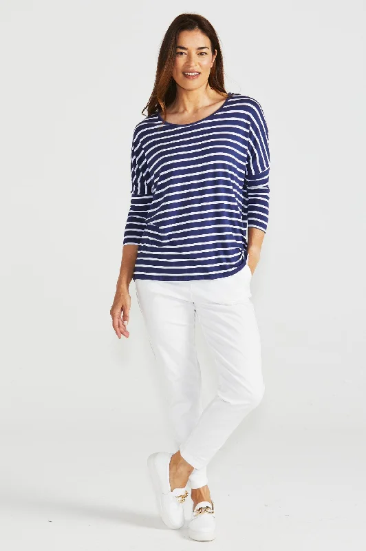 Hot Buy Milan Tee 3/4 Sleeve - Parisian Stripe