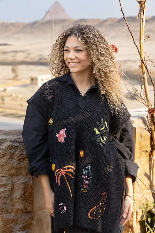 Bargain Alert Cozy Charm Black Knit Vest