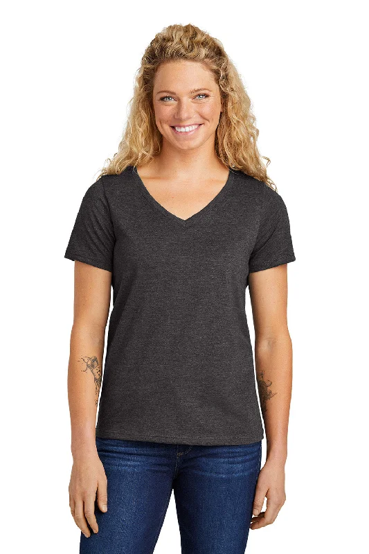 Price Rollback Volunteer Knitwear Womens USA Made Daily Short Sleeve V-Neck T-Shirt - Heather Dark Grey