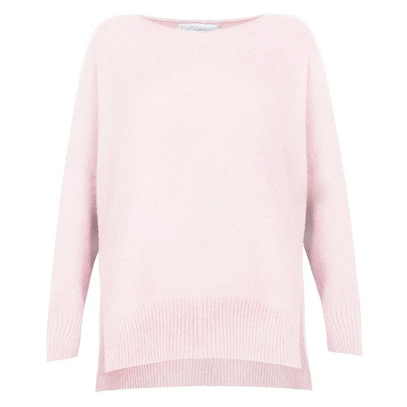 Weekend Bargains to Enjoy Marley Round Neck Easy Fit Jumper in Pale Pink