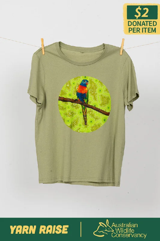Price Drop Lorikeet 'Australian Wildlife Conservancy' Pistachio Cotton Crew Neck Women’s T-Shirt