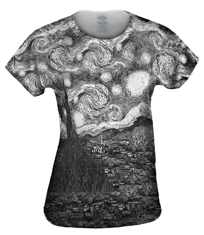Steals and Deals Pop Art - "Van Gogh Starry Night Black White" (1889)
