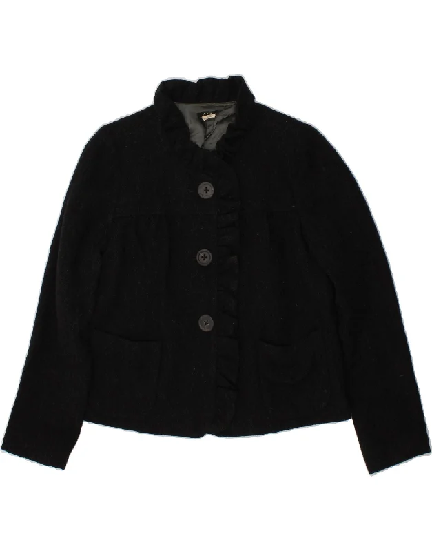 Hurry In J. CREW Womens 3 Button Blazer Jacket US 6 Medium Black Wool