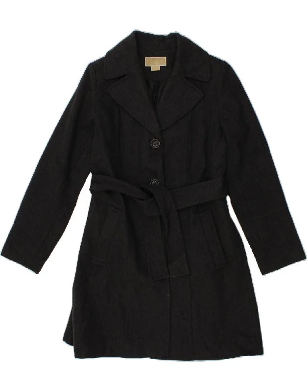 Limited Supply MICHAEL KORS Womens Overcoat US 8 Medium Grey Wool