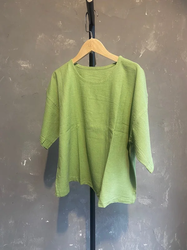 Weekend Discounts to Delight Hand Dyed Short Top in Green