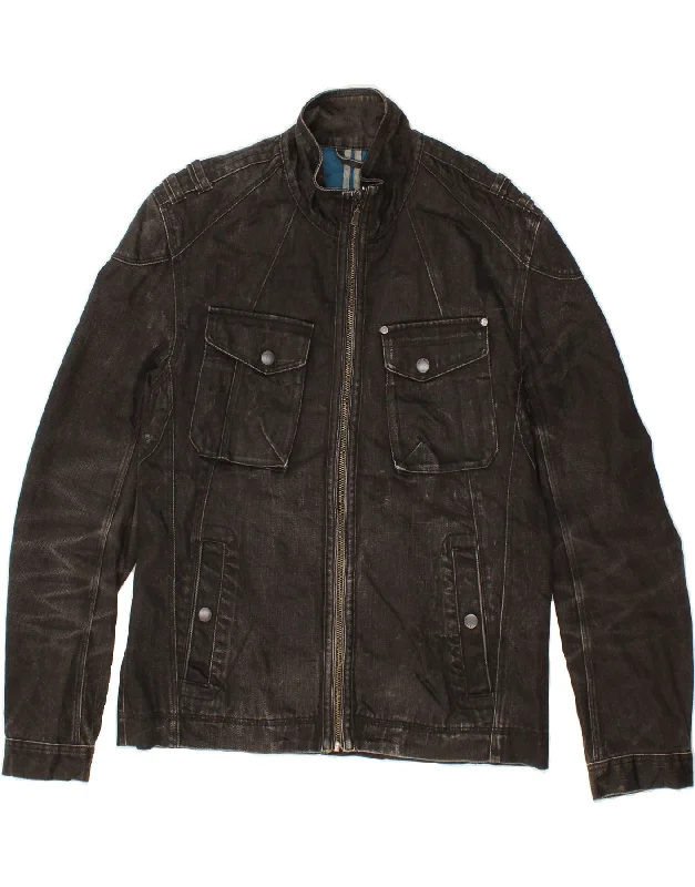 Price Blitz TED BAKER Womens Slim Denim Jacket Size 5 XL Black Cotton