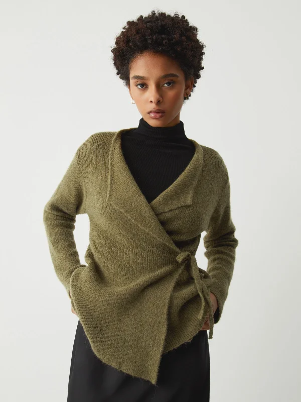 Weekend Bargains to Snag Tie Front Graceful Wrap Sweater