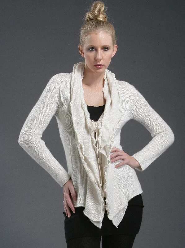 Unwind with Weekend Discounts Ruffle Cardigan