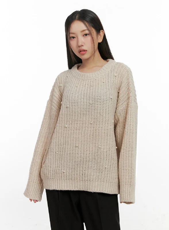 Final Markdown Pearl Knit Oversize Sweater IN415