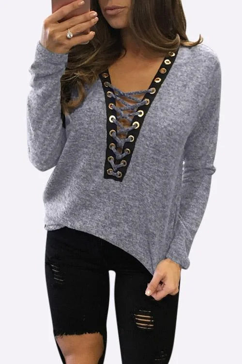 Midnight Madness Custom Deep V-Neck Crossed Front Long Sleeve T-Shirts
