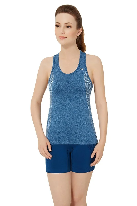 Weekend Bargains to Cherish Half Sleeve Criss-cross Back Sports Cami - Poseidon