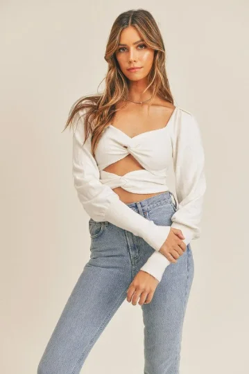 New Arrival Kenzi Twist Cutout Long Sleeve Top - Final Sale