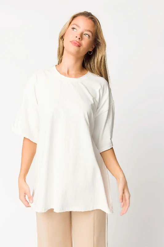 Exclusive Preview Go To Crew Neck Tee in Off-White