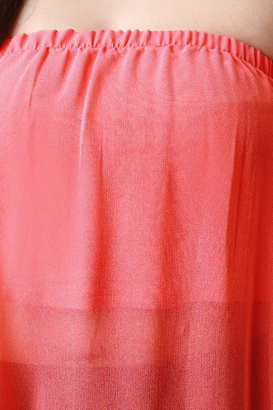 Clearance Event Chiffon Strapless Side Slit High Low Top