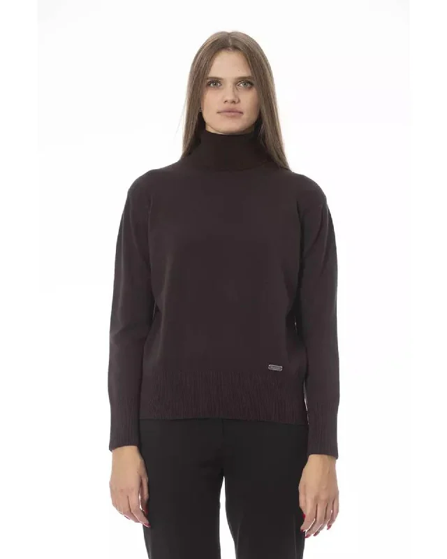 Super Deal Baldinini Trend Women's Brown Wool Sweater - 46 IT