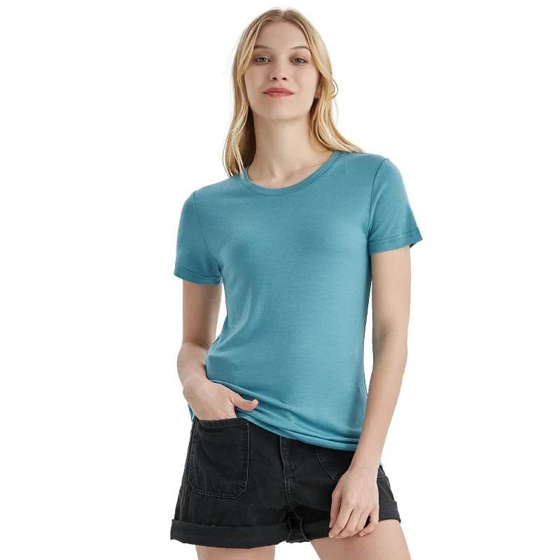 Weekend Bargains to Indulge In Women's Merino 170g Classic Short Sleeve T-Shirt Teal