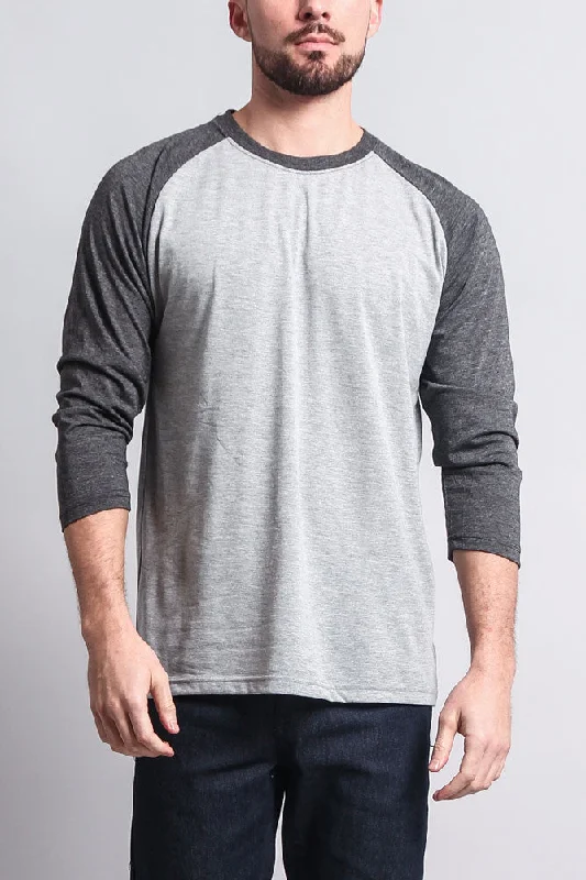 Men's Baseball T-Shirt (Grey/Charcoal)