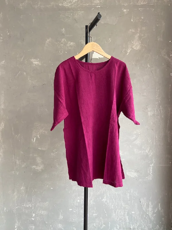 Weekend Deals to Make You Happy Hand Dyed Long Top in Wine