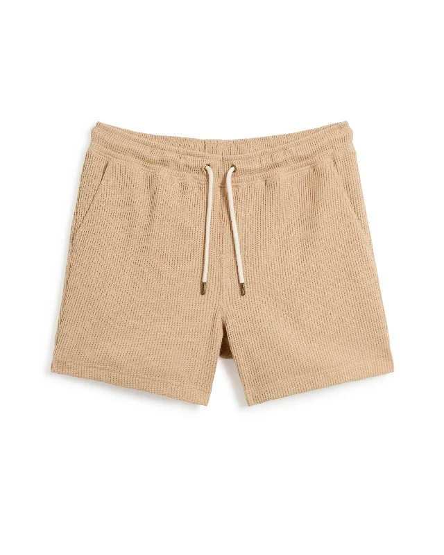 The Cannes Waffle Knit Shorts - Truffle