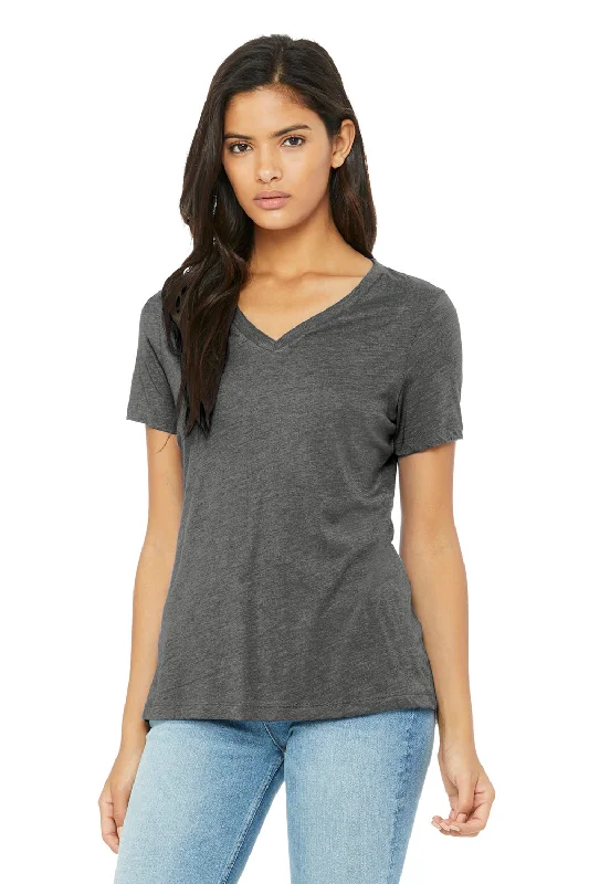 Today’s Deal Bella + Canvas Womens Short Sleeve V-Neck T-Shirt - Grey