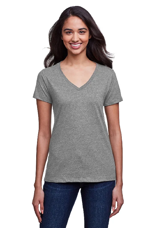 Price Meltdown Next Level Womens Eco Performance Moisture Wicking Short Sleeve V-Neck T-Shirt - Heather Dark Grey - Closeout