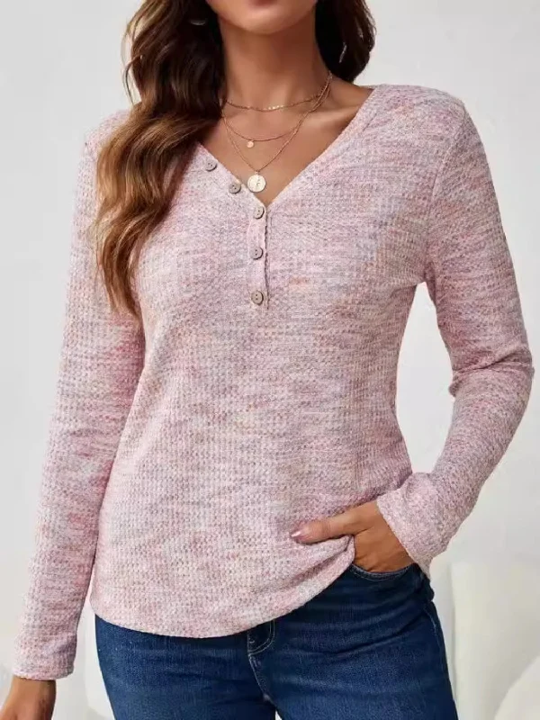 Time-Sensitive V-Neck Long Sleeve T-Shirt