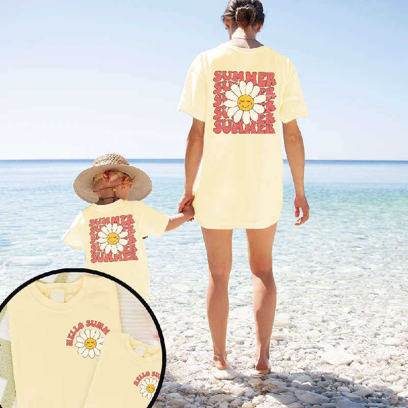 TIME-Limited Offer Hello Summer Front & Back Graphic Matching T-shirts
