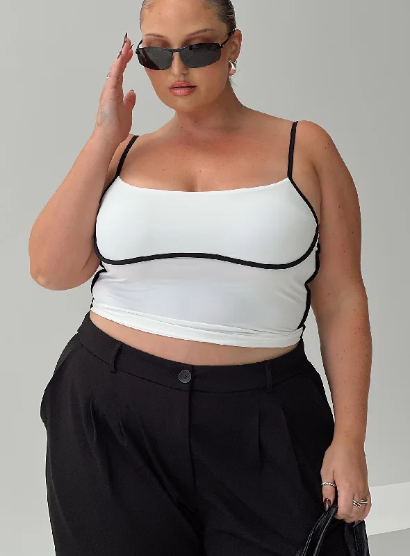 Weekend Shopping Extravaganza Maidenwell Contrast Top White Curve